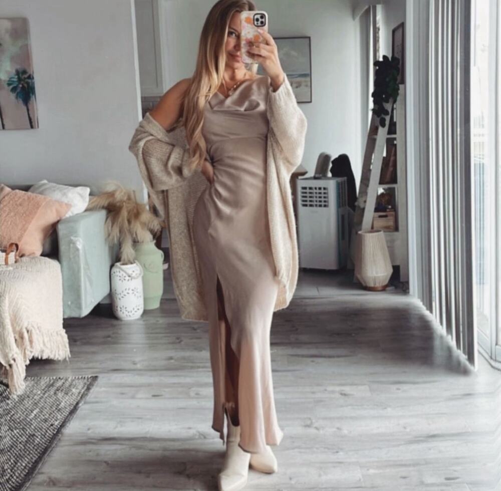 ZARA DRAPED LINGERIE-STYLE DRESS